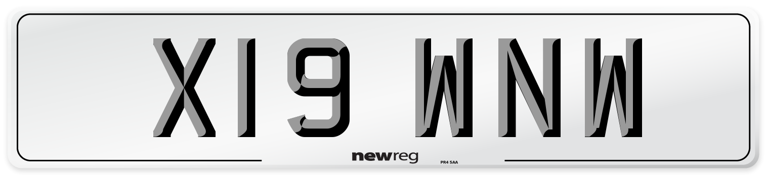 X19 WNW Number Plate from New Reg